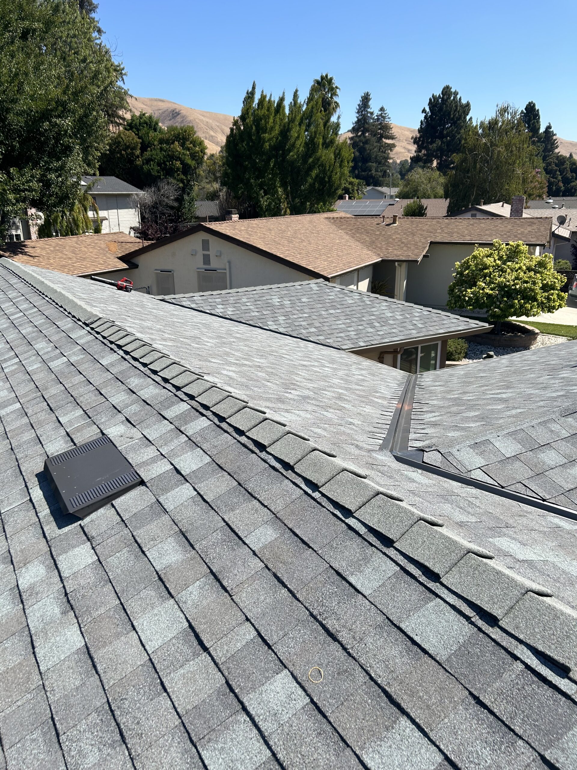 Aerial view of roofing work by S&M Quality Roofing in El Paso