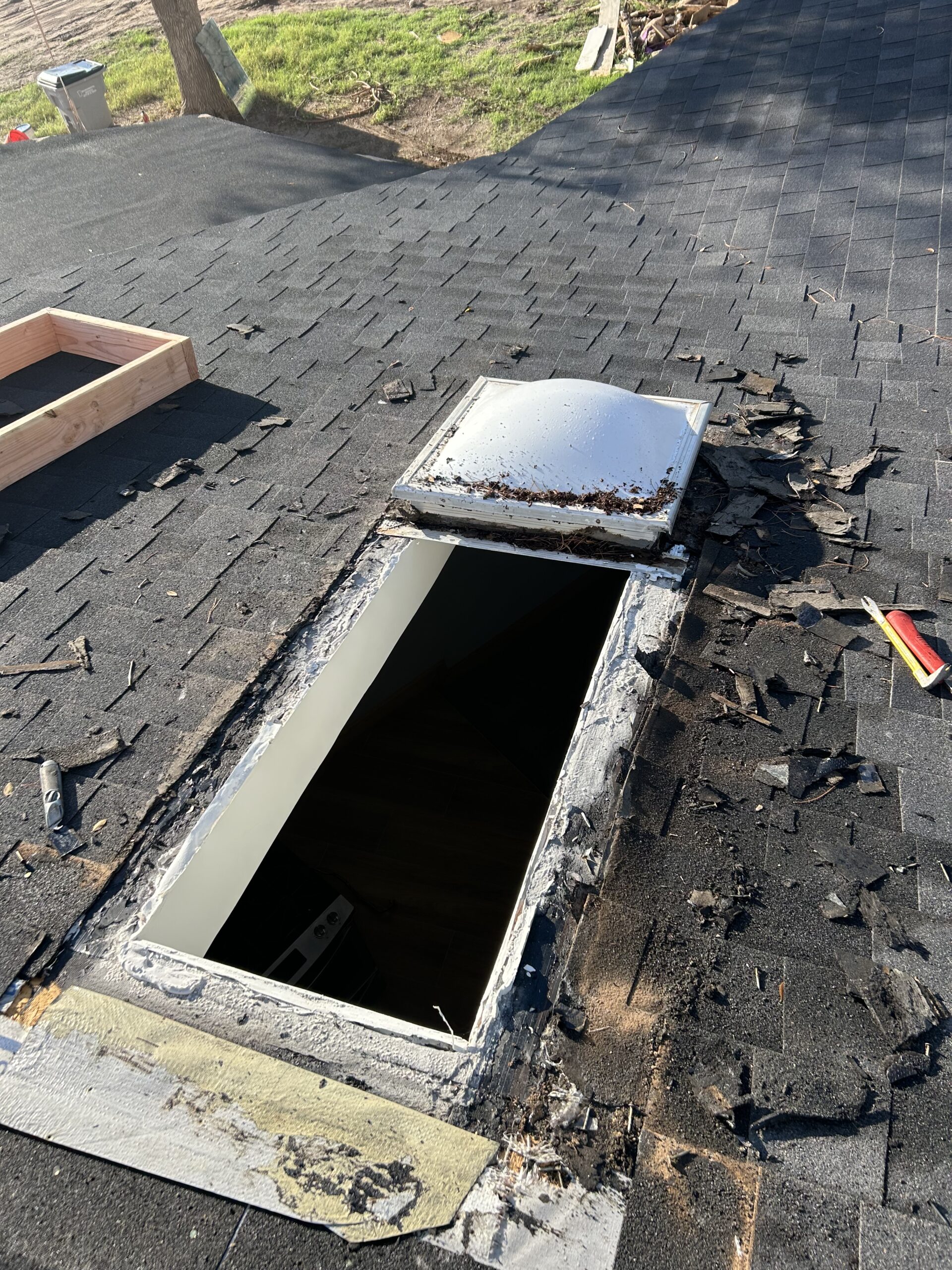 Roofing project image before comparison
