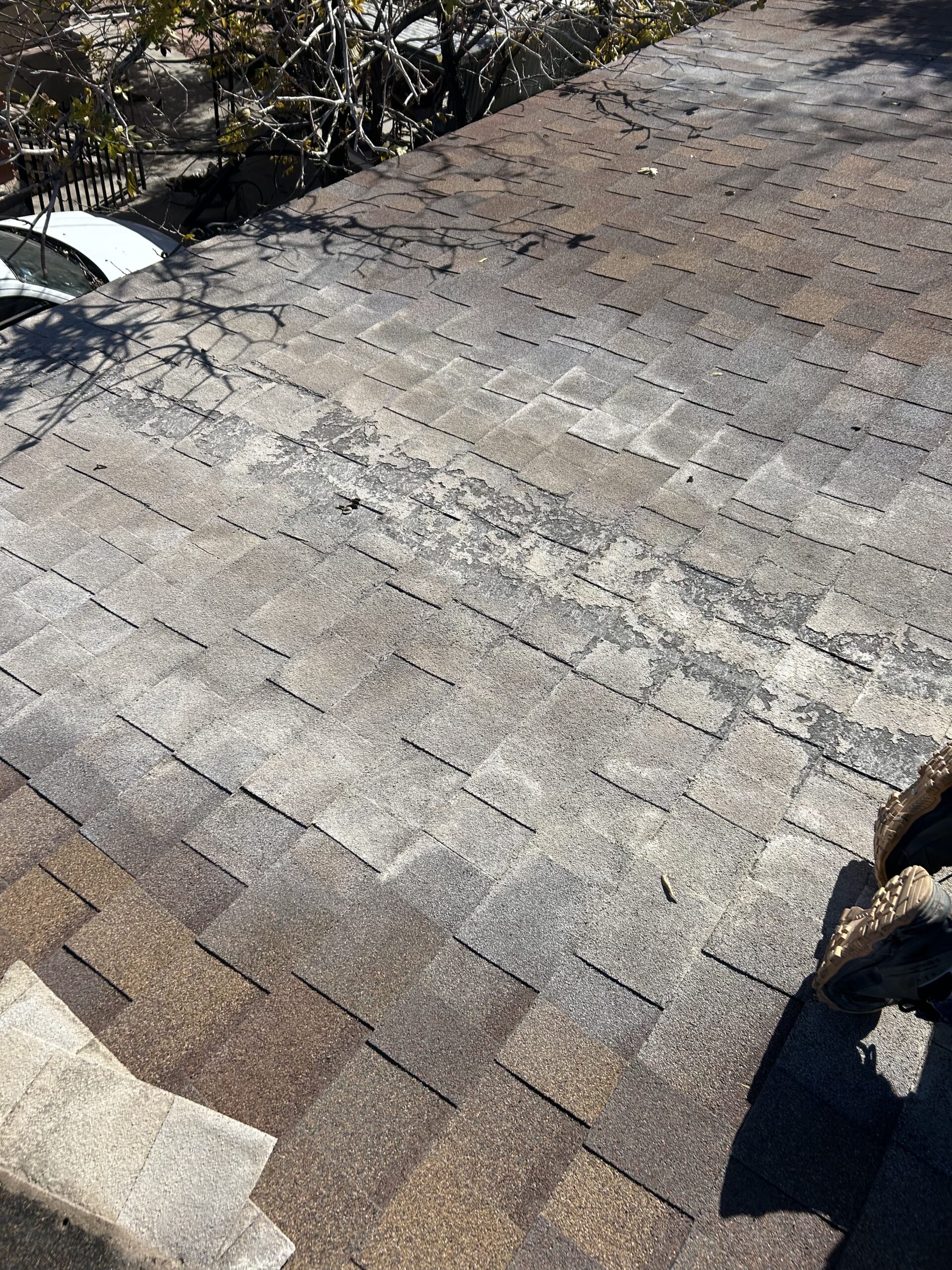 Before roofing area in project comparison